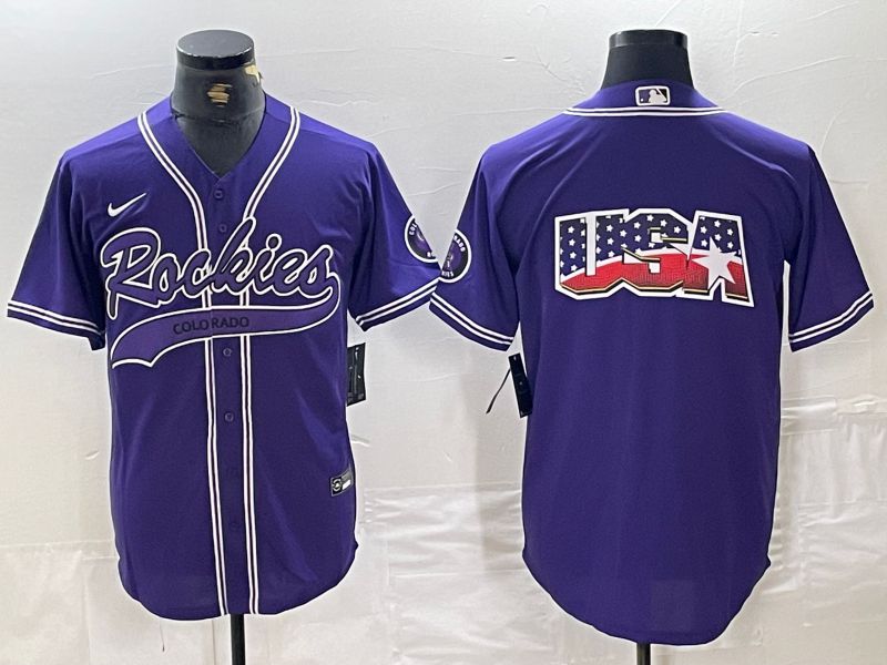 Men Colorado Rockies Blank Purple Joint name Nike 2024 MLB Jersey style 5